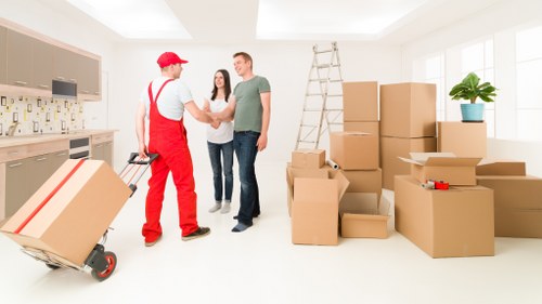 Furniture collection and transport service with careful loading