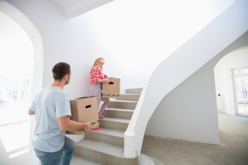 Careful handling of boxes and household items during a move