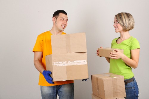 Moving boxes and household items ready for transport